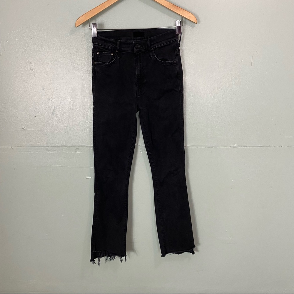 MOTHER The Insider Crop Step Fray Black In Not‎ Guilty Jeans Size 25